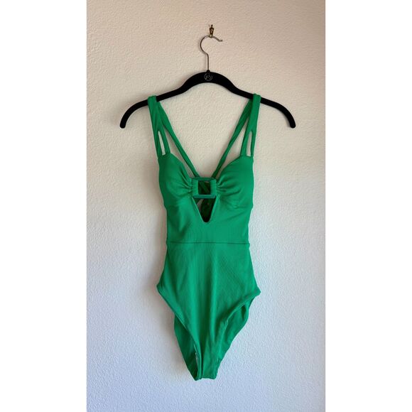 NWT BECCA Swim Modern Edge One Piece in Verde Green Size Small - Picture 6 of 14